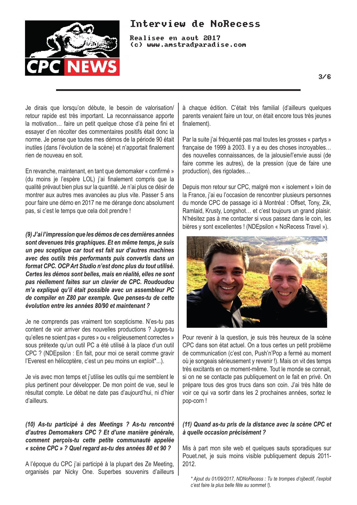 Page 3 of the interview, as published on Amstrad Paradise