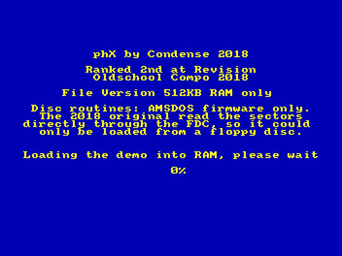 Introduction screen of the file edition of phX