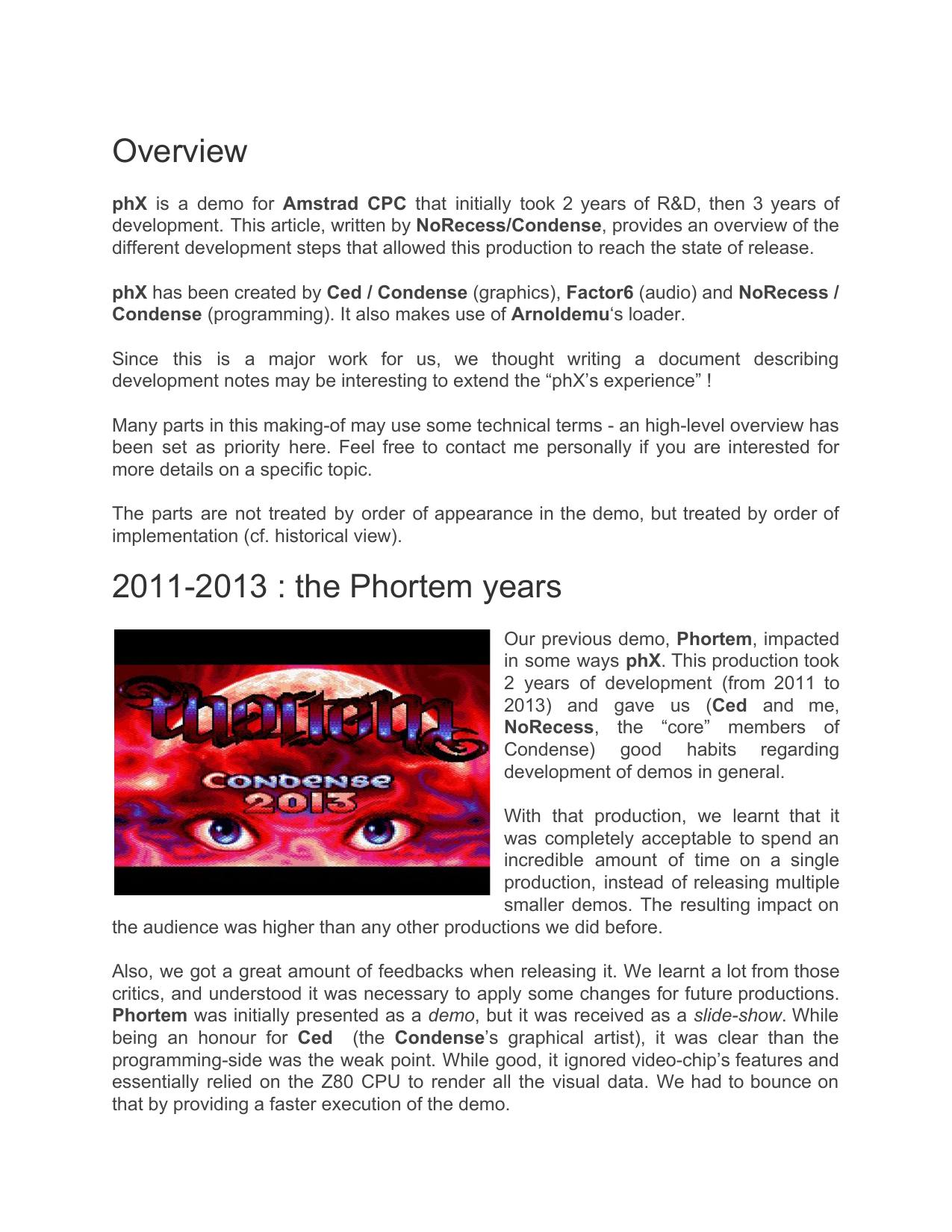 Seite 3 des phX-Making-ofs, wie erschienen