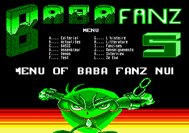 Ein Bildschirm aus Baba Fanz 5