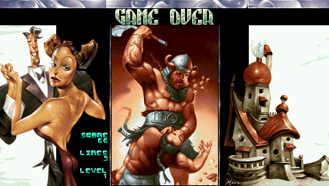 Der Game-over-Bildschirm