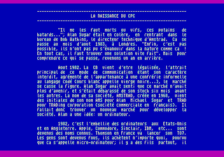 A page of the section on the birth of the CPC, in blue and white text