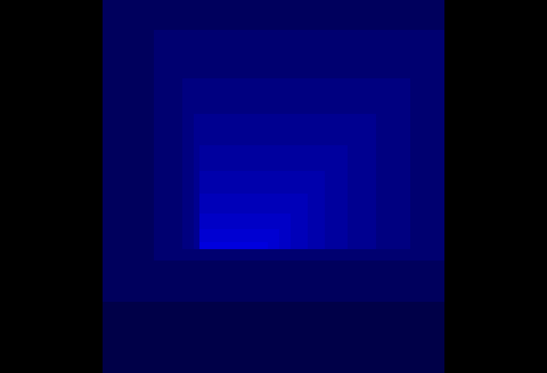 Der Tunnel im Quadrat, in Blau