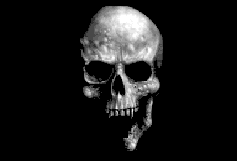 Ein rotierender Totenkopf