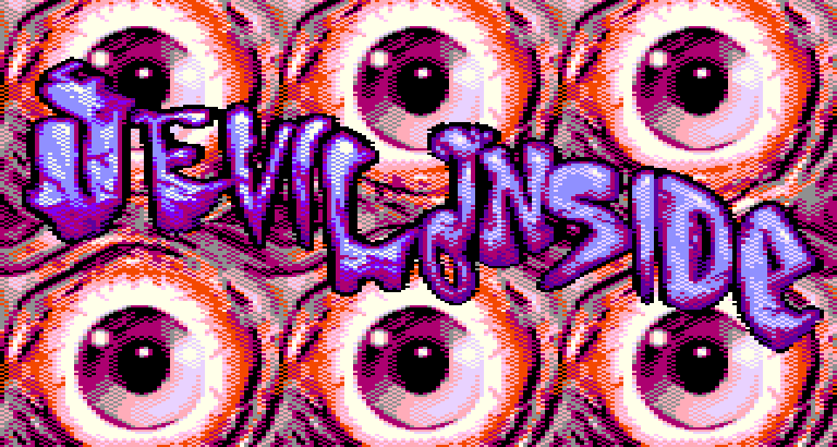 The Devil Inside logo, above a row of eyes