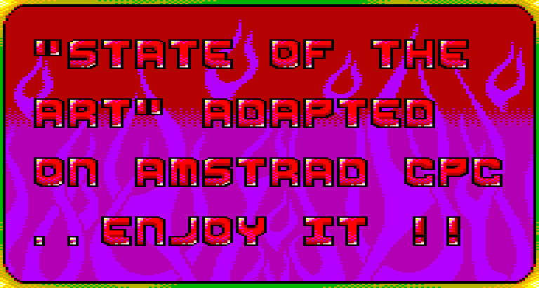 Der Text: State of the Art, adapted on Amstrad CPC