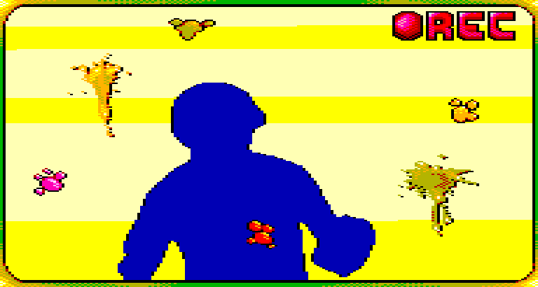 Eine Tänzerin in Blau auf gelben Balken