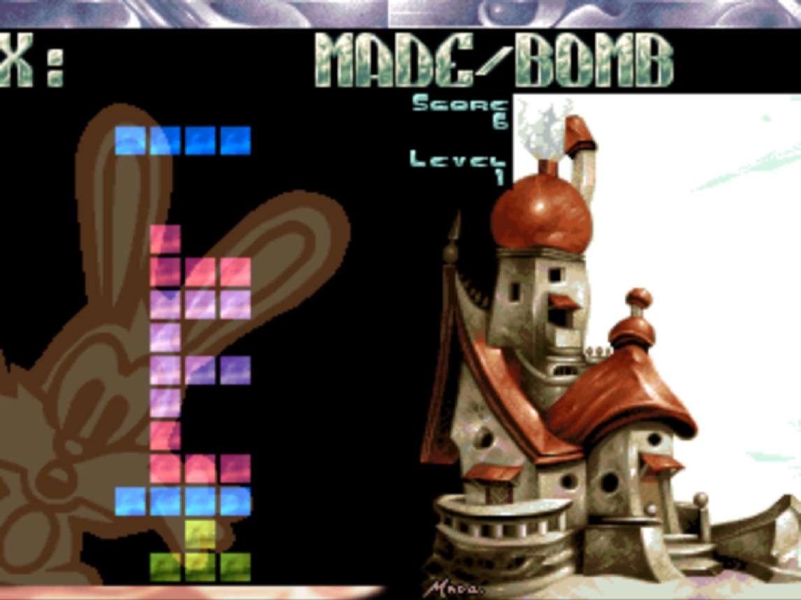 El juego jugando solo, una pila de bloques creciendo