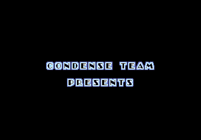 La pantalla de apertura: CONDENSE TEAM PRESENTS, en letras blancas sobre negro